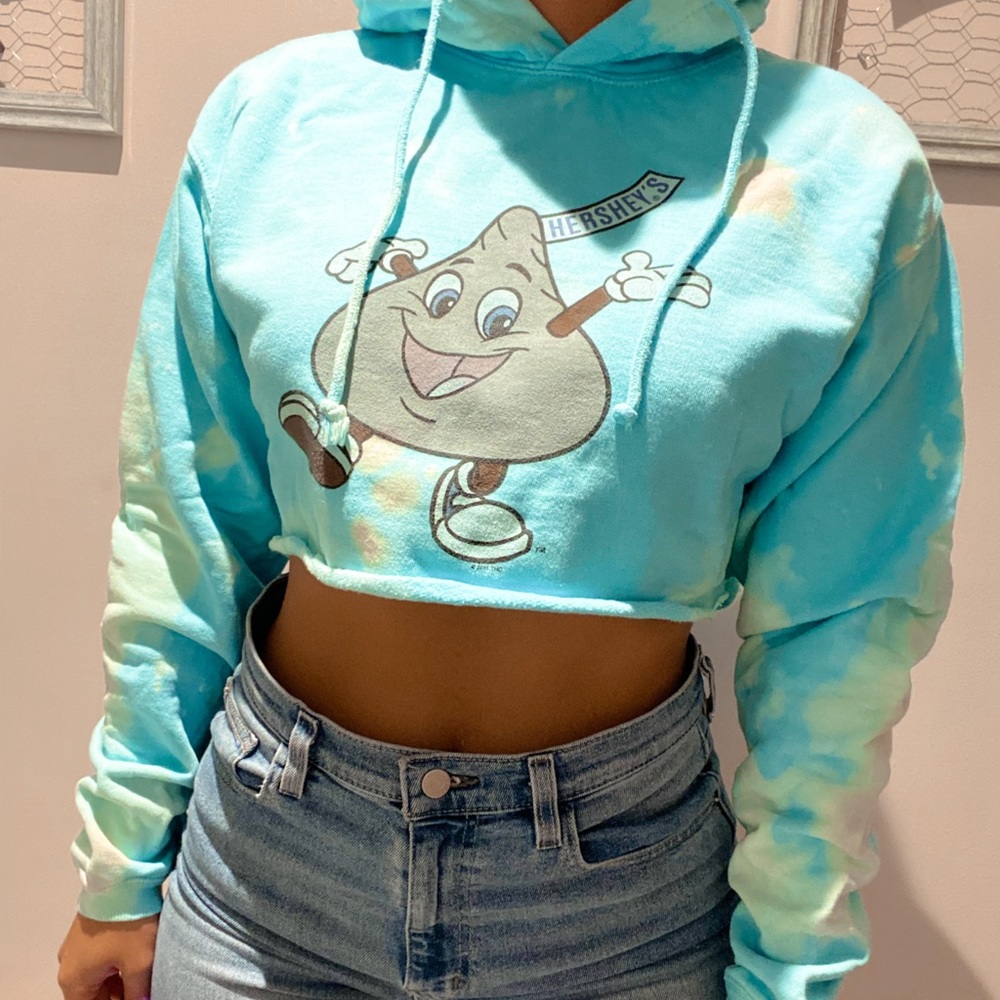 Self dyed and cropped Hershey sweatshirt